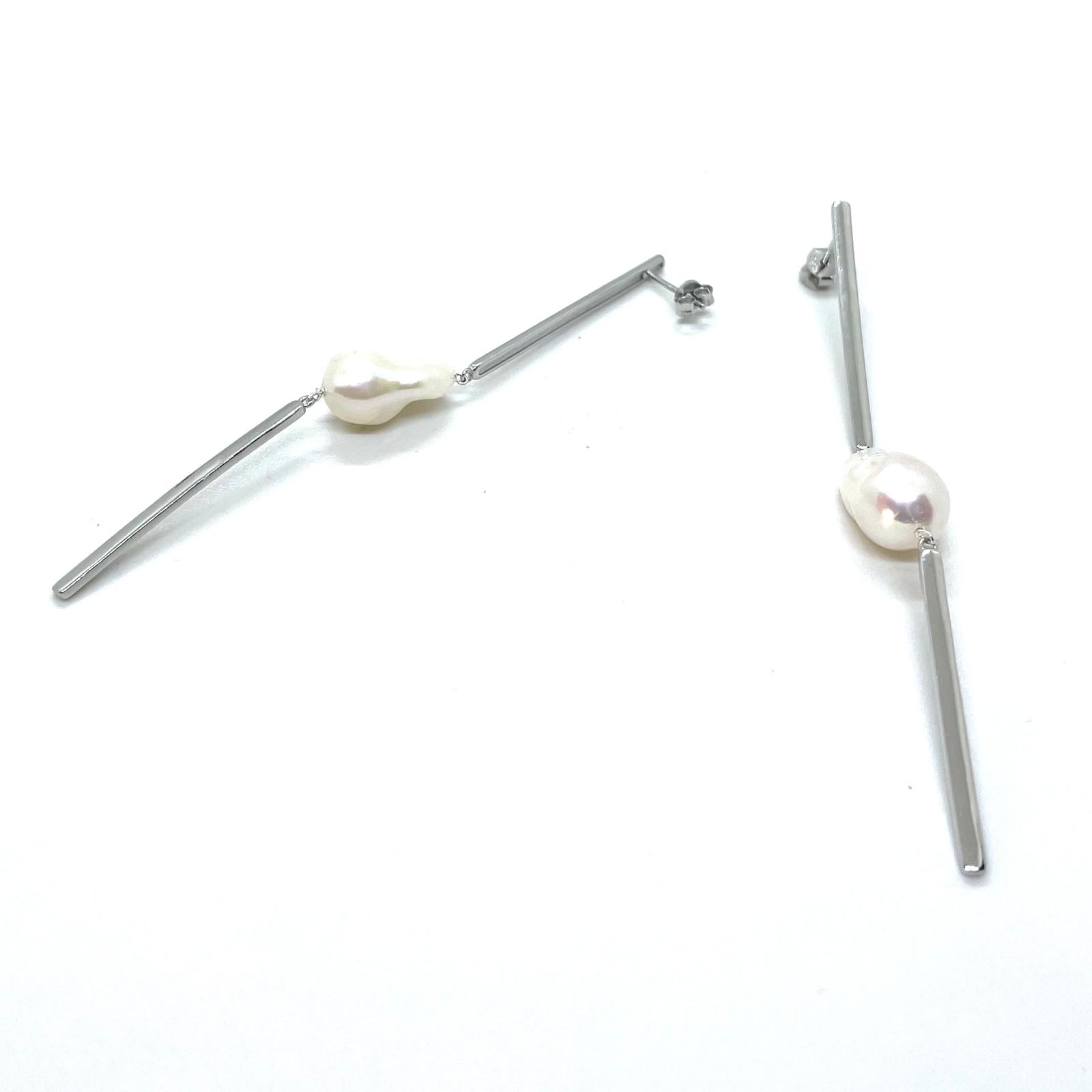 Arracades Alira Plata – Plata de Llei 925 amb Perla Barroca Natural · 2
