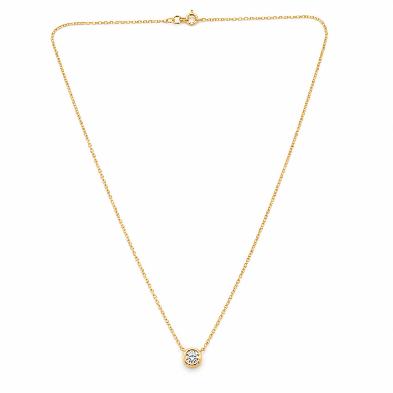 Penjoll boca rusa – Or groc de 18 kt amb diamant natural de 0,05 ct