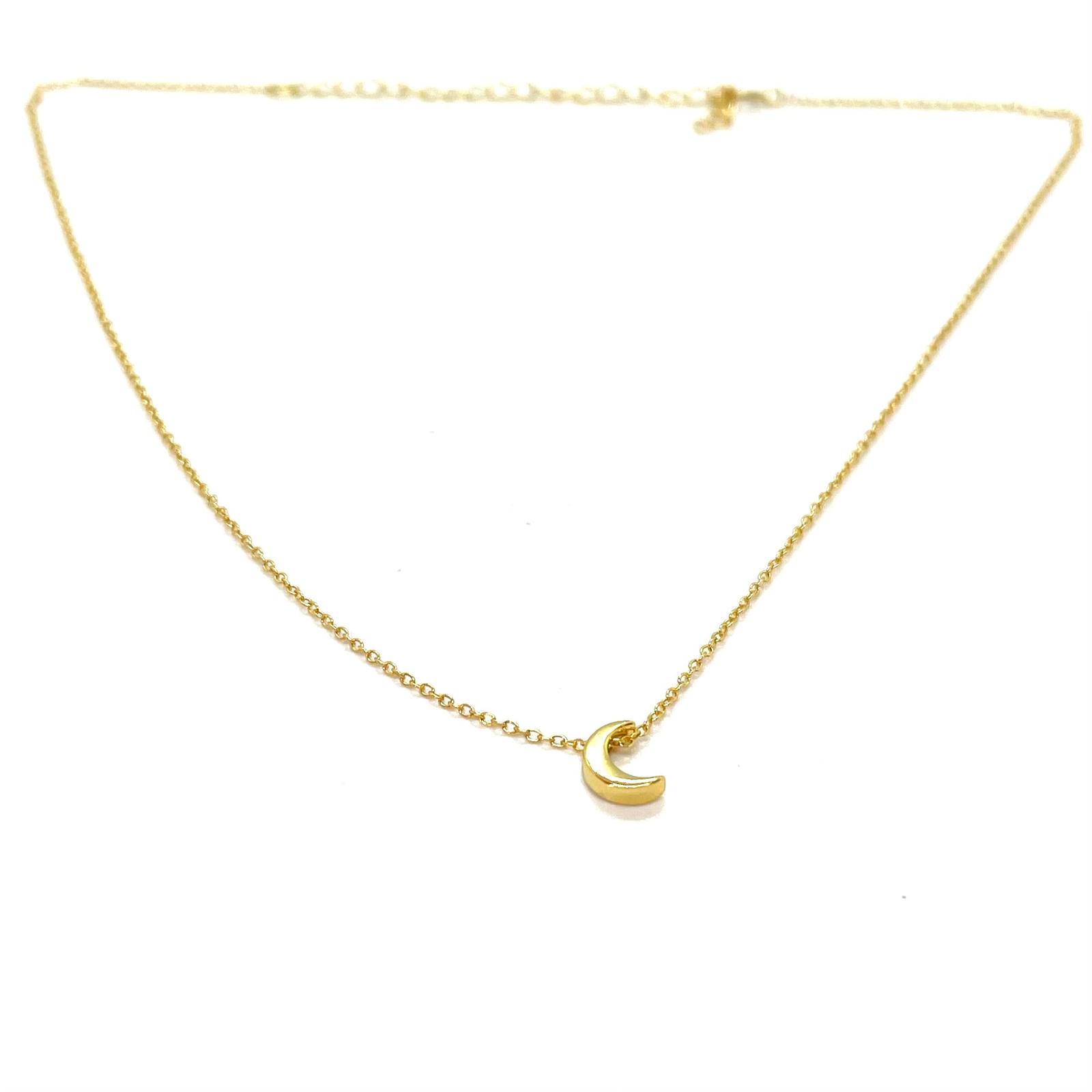 Penjoll de lluna en plata de llei 925 amb bany d’or de 18 kt