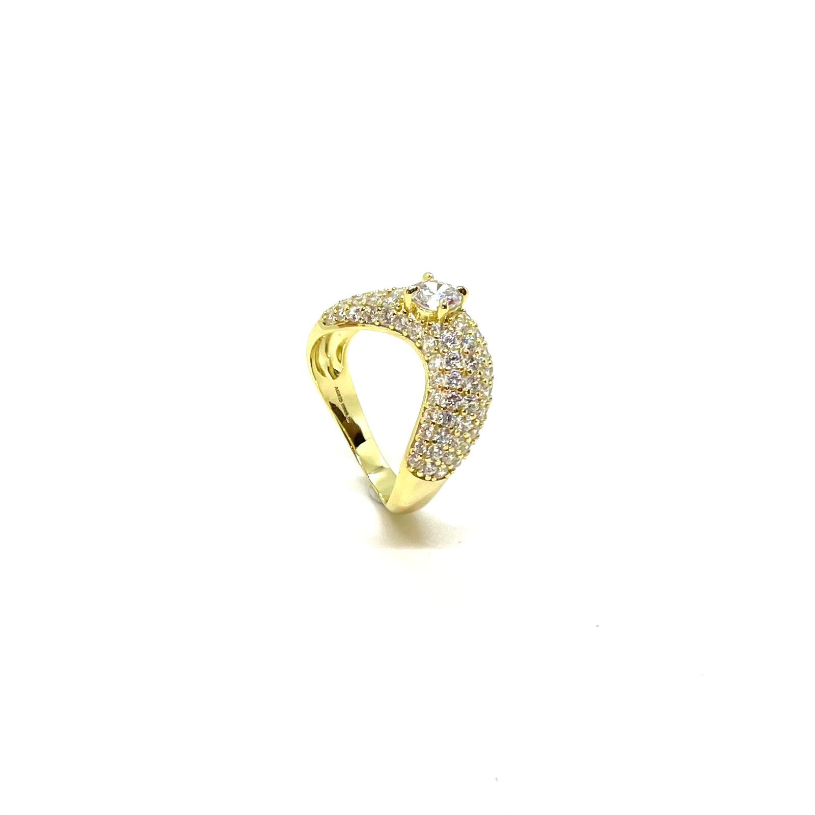 Anell Altea – Bany d’or de 18 kt i circonites · 2