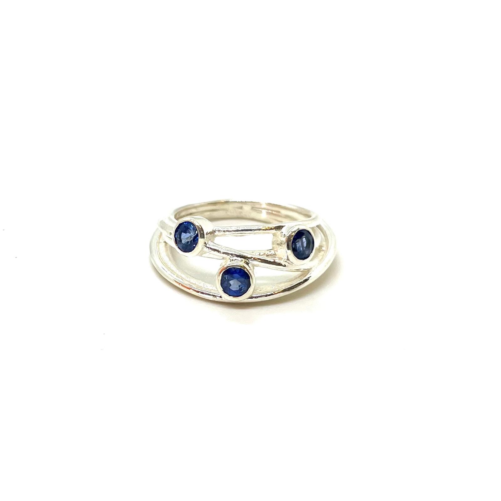 Anell «Blau d’Azul» – Plata de Llei 925 amb Cianites · 2