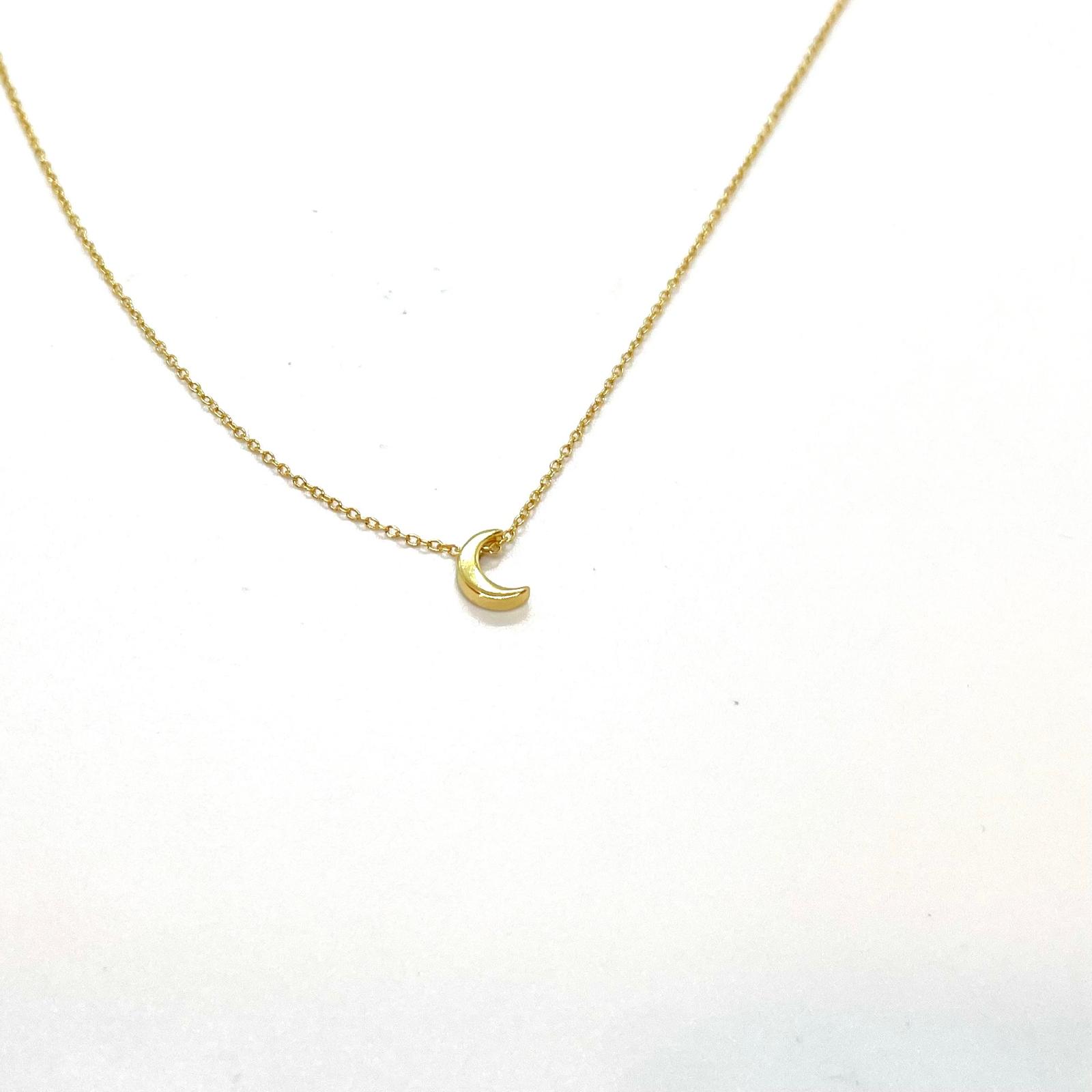 Penjoll de lluna en plata de llei 925 amb bany d’or de 18 kt · 2