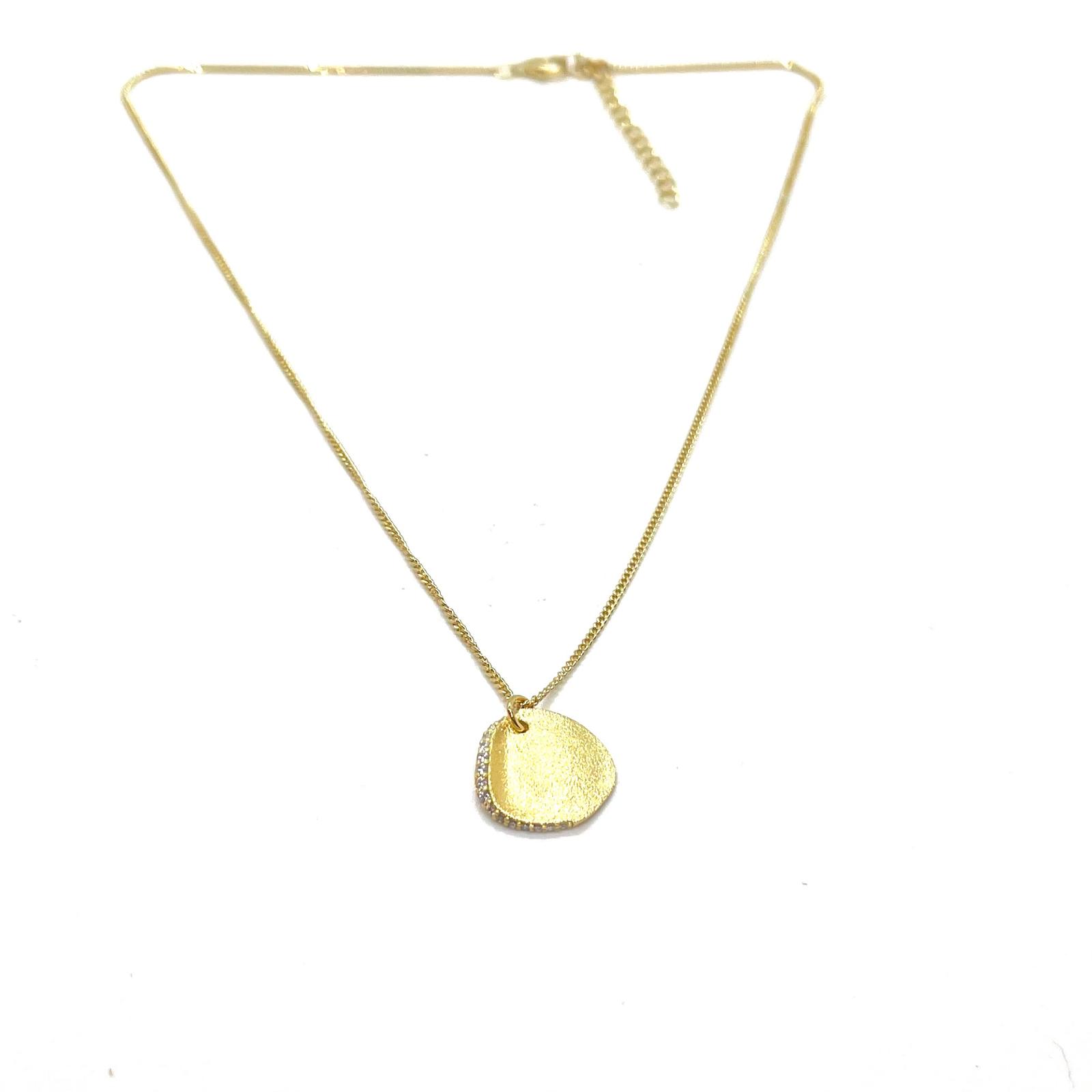 Penjoll Duna – Plata de llei amb bany d’or groc i circonites · 2